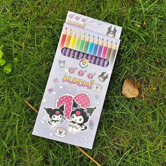 12-Color Sanrio Kuromi Colored Pencils Set -  Art Supplies for Hello Kit… - Picture 6 of 6